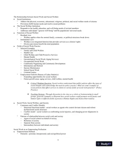 Social Work: An Empowering Profession, 9th Edition Test Bank - Page 12 preview image