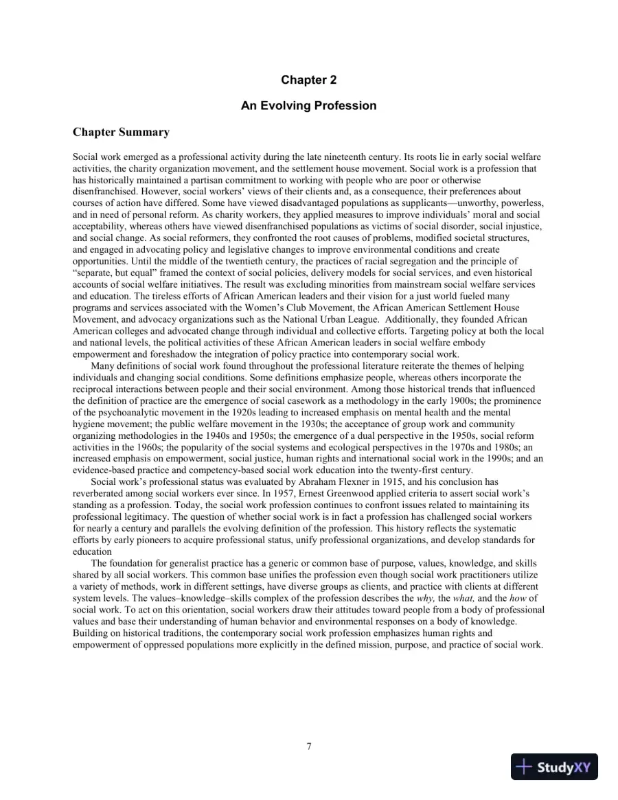 Social Work: An Empowering Profession, 9th Edition Test Bank, page 15