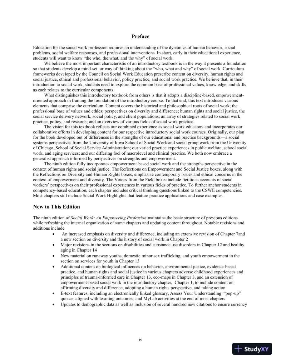Social Work: An Empowering Profession, 9th Edition Test Bank, page 4