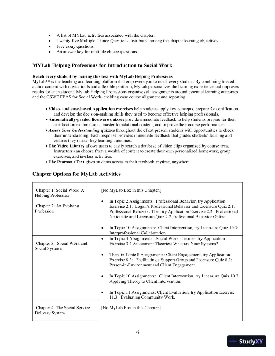 Social Work: An Empowering Profession, 9th Edition Test Bank, page 6