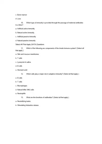 NCCLEX Style for Immune Disorder - Page 3 preview image