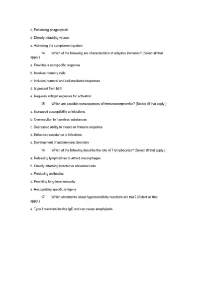 NCCLEX Style for Immune Disorder - Page 4 preview image