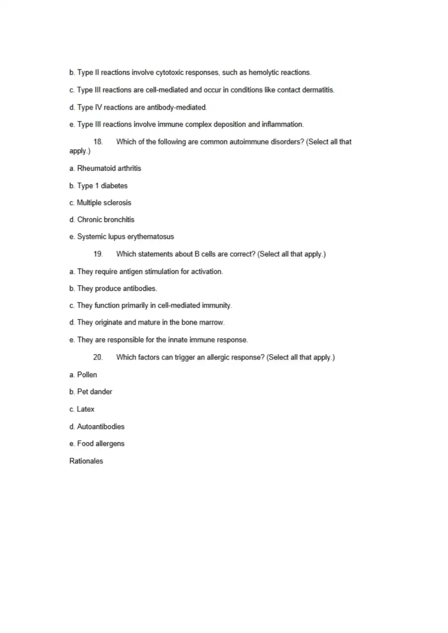 NCCLEX Style for Immune Disorder, page 5