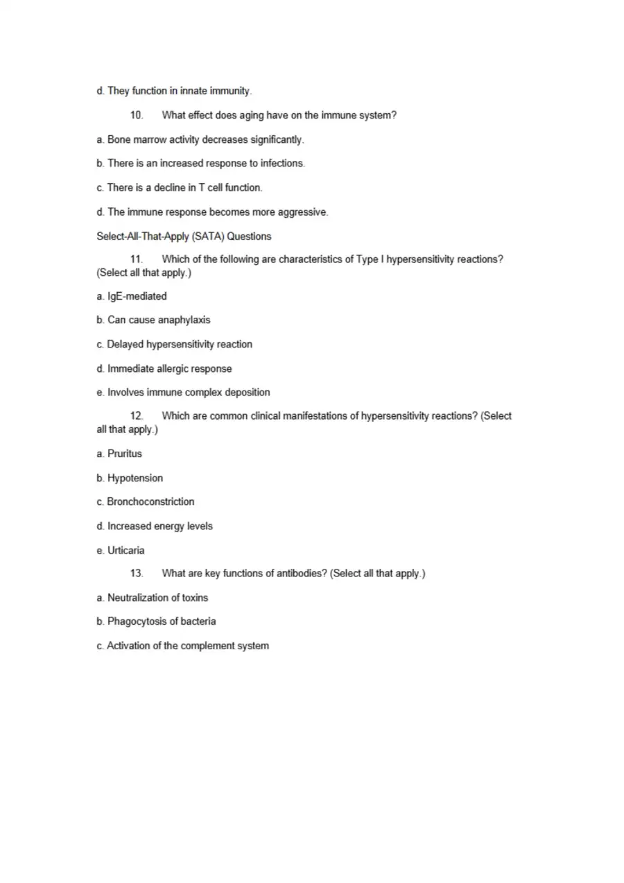 NCCLEX Style for Immune Disorder, page 9