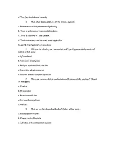 NCCLEX Style for Immune Disorder - Page 9 preview image