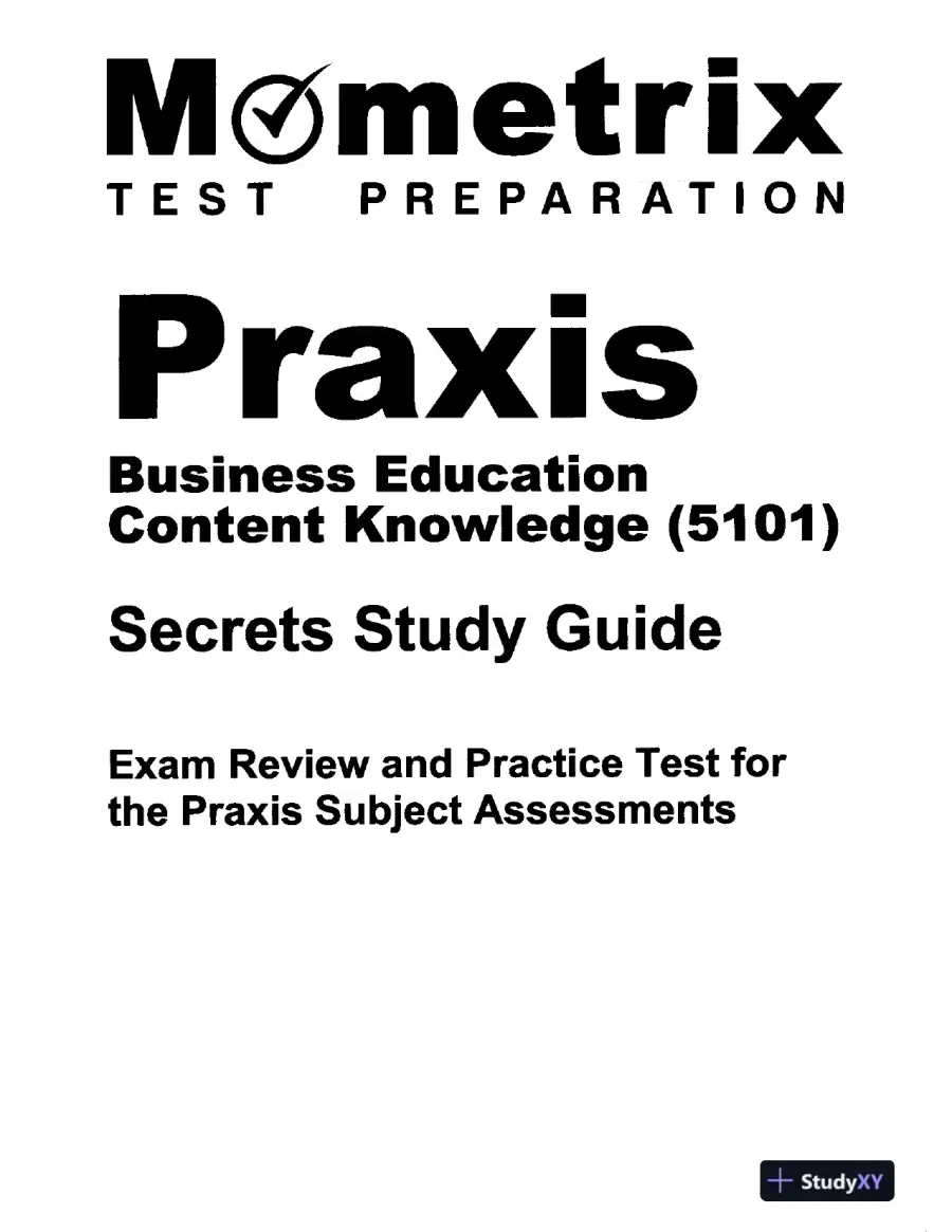 Praxis Business Education Content Knowledge (5101) Secrets Study Guide (2020), page 3