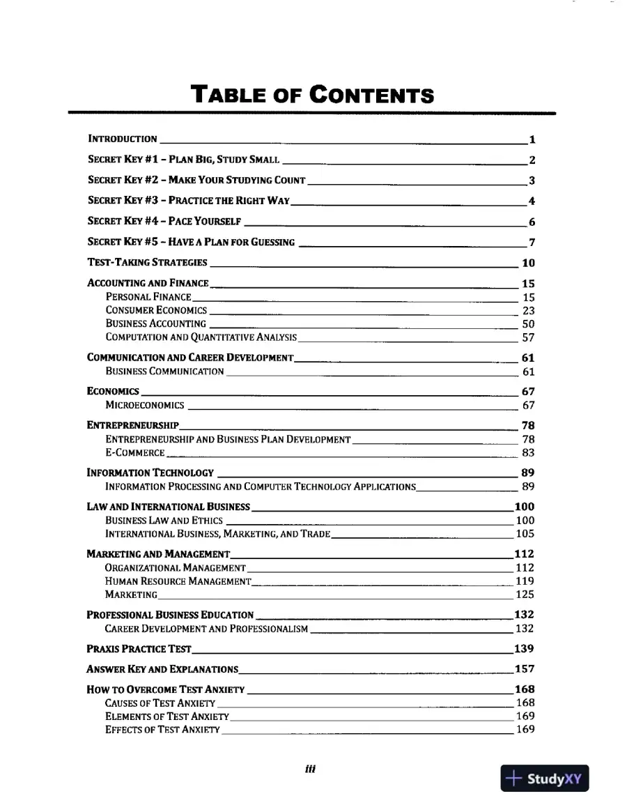 Praxis Business Education Content Knowledge (5101) Secrets Study Guide (2020), page 7