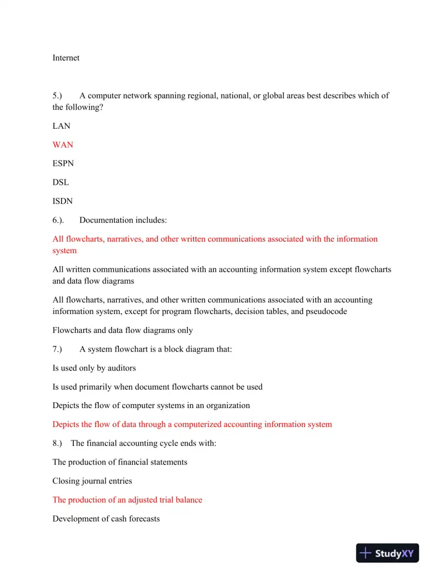 ACC 340 Accounting Information Systems: Final Exam Review and Key Concepts, page 3