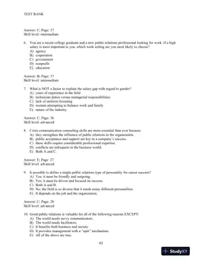 Test Bank for THINK Public Relations, 2nd Edition - Page 11 preview image