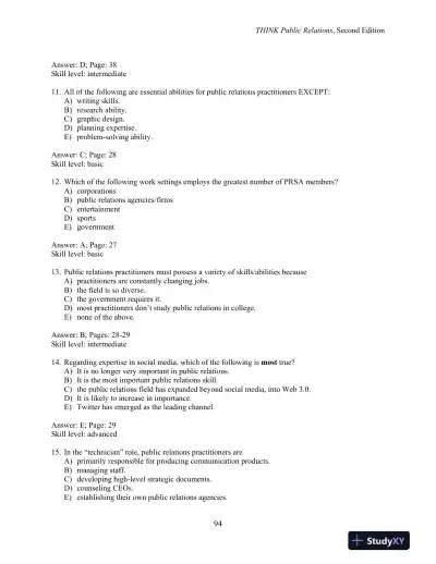 Test Bank for THINK Public Relations, 2nd Edition - Page 12 preview image