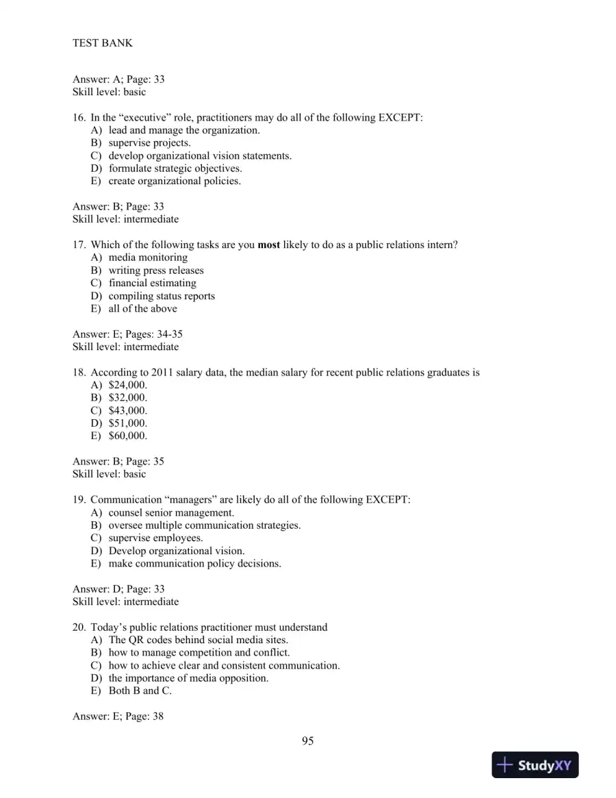 Test Bank for THINK Public Relations, 2nd Edition, page 13