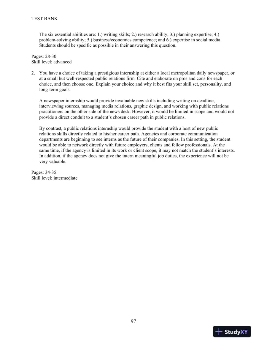 Test Bank for THINK Public Relations, 2nd Edition, page 15