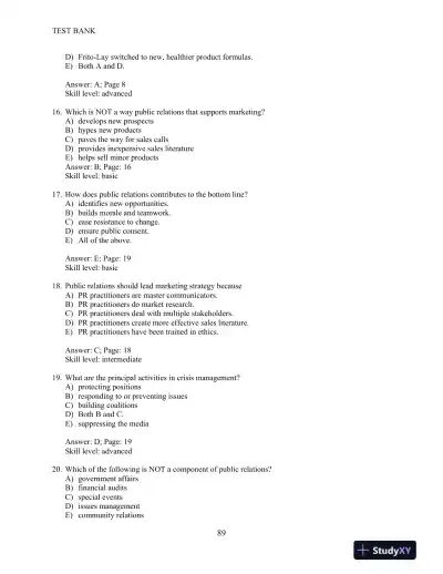 Test Bank for THINK Public Relations, 2nd Edition - Page 7 preview image