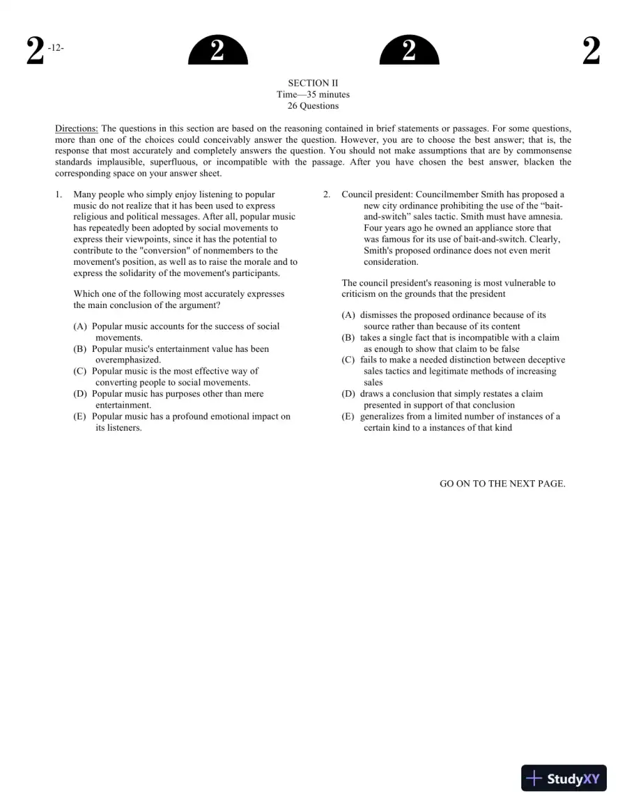 The Official LSAT PrepTest 90: (June 2020 LSAT) (2020), page 13