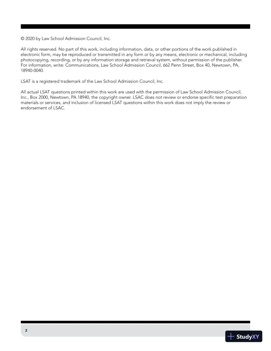 The Official LSAT PrepTest 90: (June 2020 LSAT) (2020), page 3