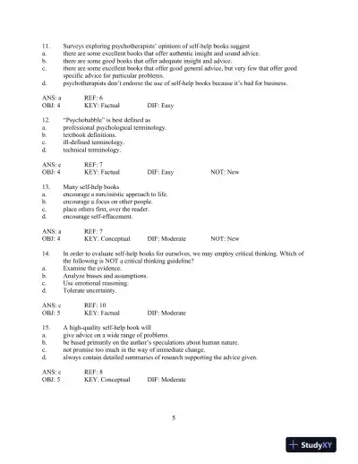 Psychology Applied to Modern Life: Adjustment in the 21st Century 10th Edition Test Bank - Page 10 preview image