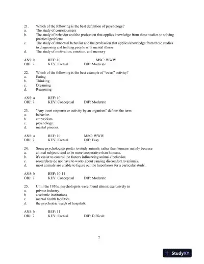 Psychology Applied to Modern Life: Adjustment in the 21st Century 10th Edition Test Bank - Page 12 preview image