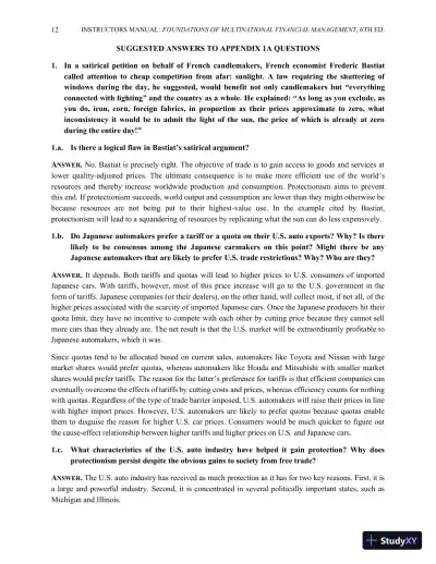 Multinational Financial Management, Study Guide, 6th Edition Solution Manual - Page 13 preview image