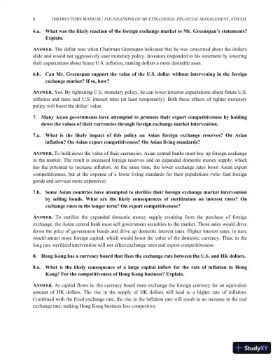Multinational Financial Management, Study Guide, 6th Edition Solution Manual - Page 22 preview image