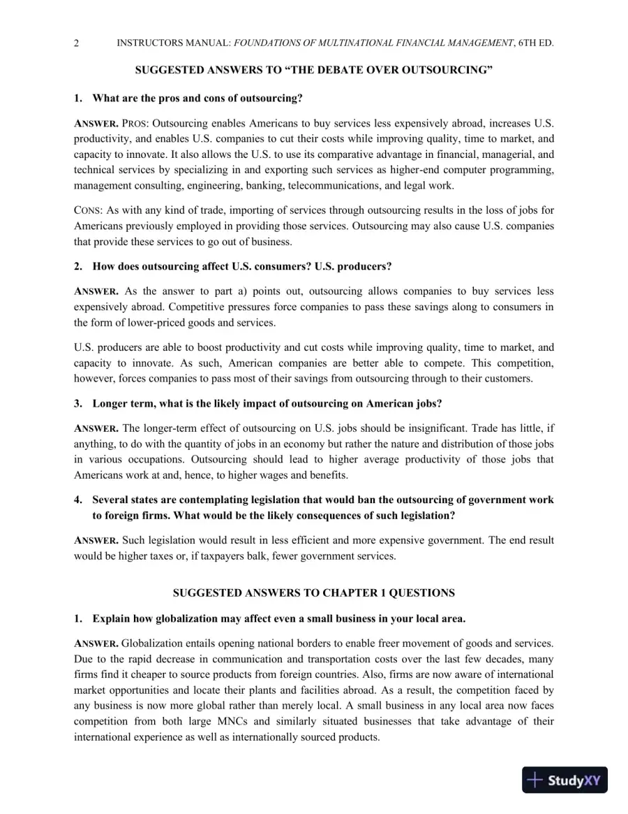 Multinational Financial Management, Study Guide, 6th Edition Solution Manual, page 3