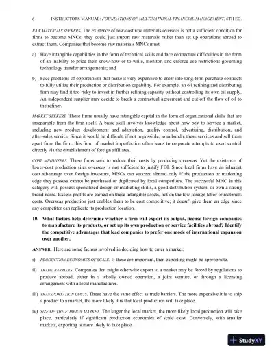 Multinational Financial Management, Study Guide, 6th Edition Solution Manual - Page 7 preview image