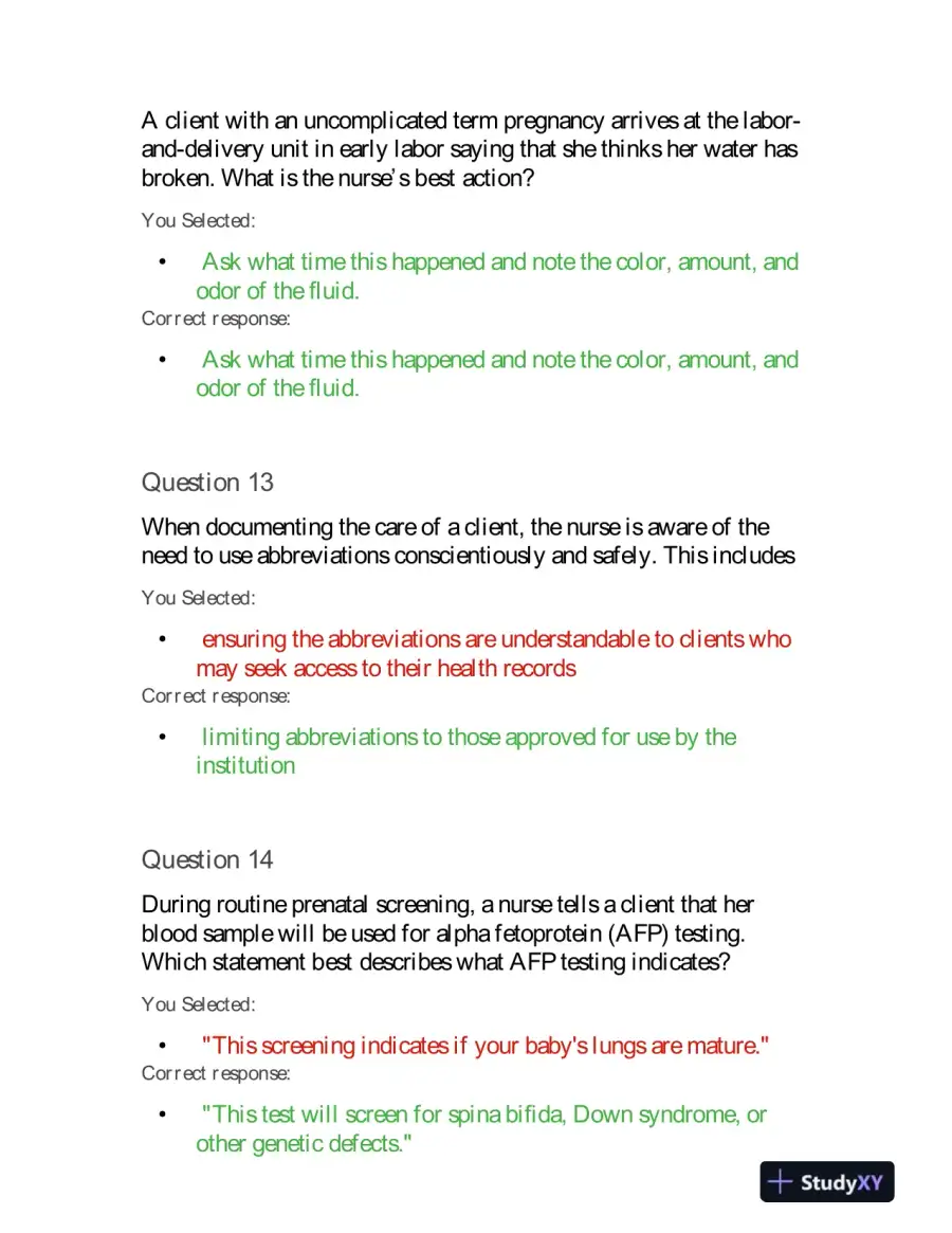 2019 HESI PN Prenatal Exit Exam VI With Answers (160 Solved Questions), page 6
