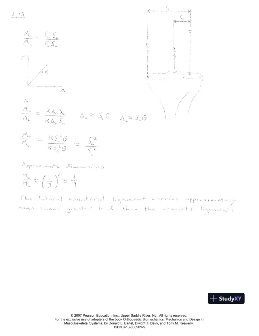 Solution Manual for Orthopaedic Biomechanics: Mechanics and Design in Musculoskeletal Systems, 1st Edition, page 15