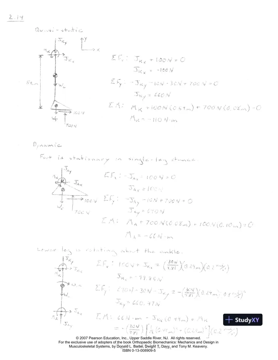 Solution Manual for Orthopaedic Biomechanics: Mechanics and Design in Musculoskeletal Systems, 1st Edition, page 16