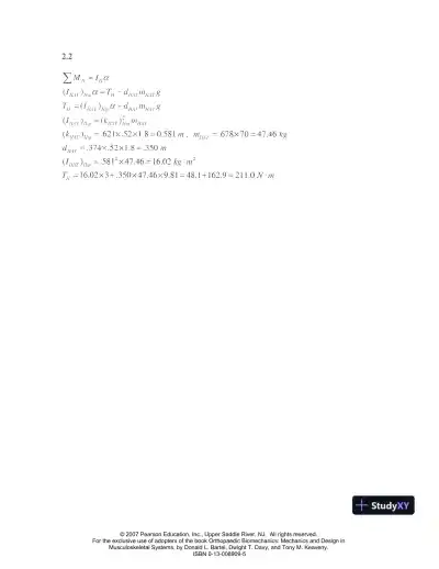 Solution Manual for Orthopaedic Biomechanics: Mechanics and Design in Musculoskeletal Systems, 1st Edition - Page 3 preview image