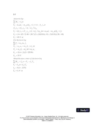 Solution Manual for Orthopaedic Biomechanics: Mechanics and Design in Musculoskeletal Systems, 1st Edition - Page 4 preview image