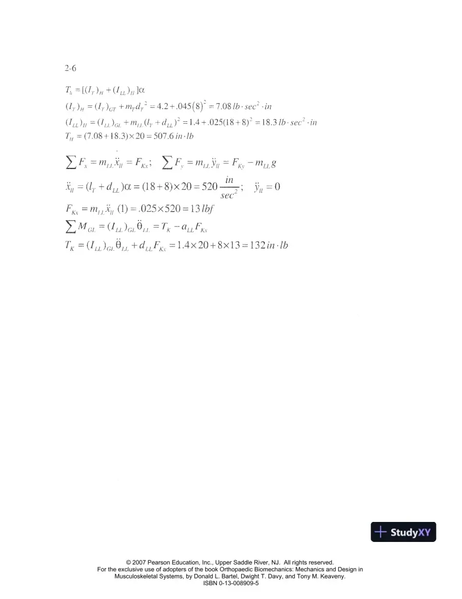 Solution Manual for Orthopaedic Biomechanics: Mechanics and Design in Musculoskeletal Systems, 1st Edition, page 7