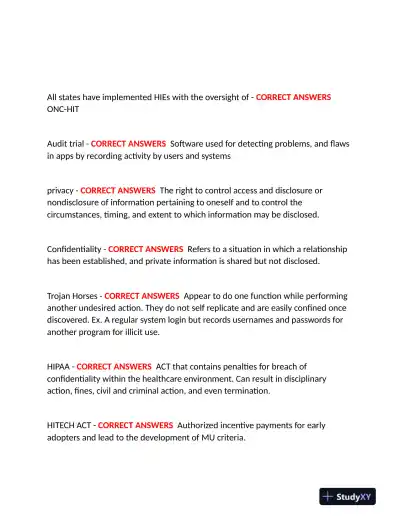 2023-2024 WGU D220 Management Information System Practice Exam With Answers (226 Solved Questions) - Page 11 preview image