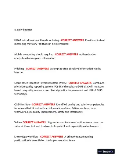 2023-2024 WGU D220 Management Information System Practice Exam With Answers (226 Solved Questions) - Page 13 preview image