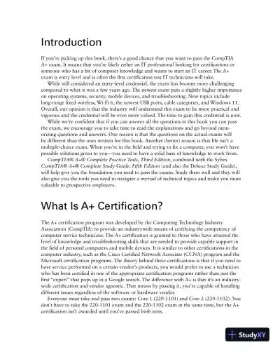 COMPTIA A+ COMPLETE PRACTICE TESTS : core 1 exam 220-1101 and core 2 exam 220-1102. (2022) - Page 14 preview image