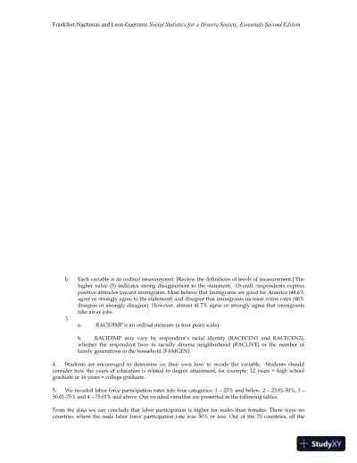 Essentials of Social Statistics for a Diverse Society Second Edition Solution Manual - Page 12 preview image