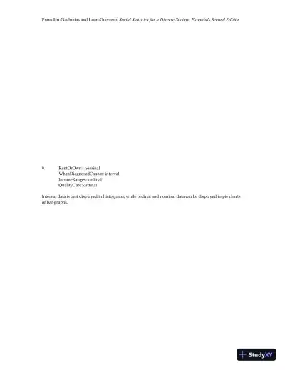 Essentials of Social Statistics for a Diverse Society Second Edition Solution Manual - Page 18 preview image