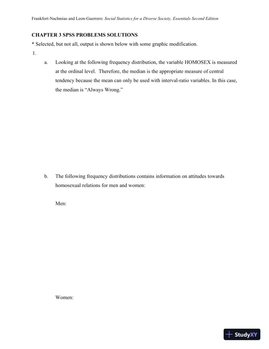 Essentials of Social Statistics for a Diverse Society Second Edition Solution Manual, page 19