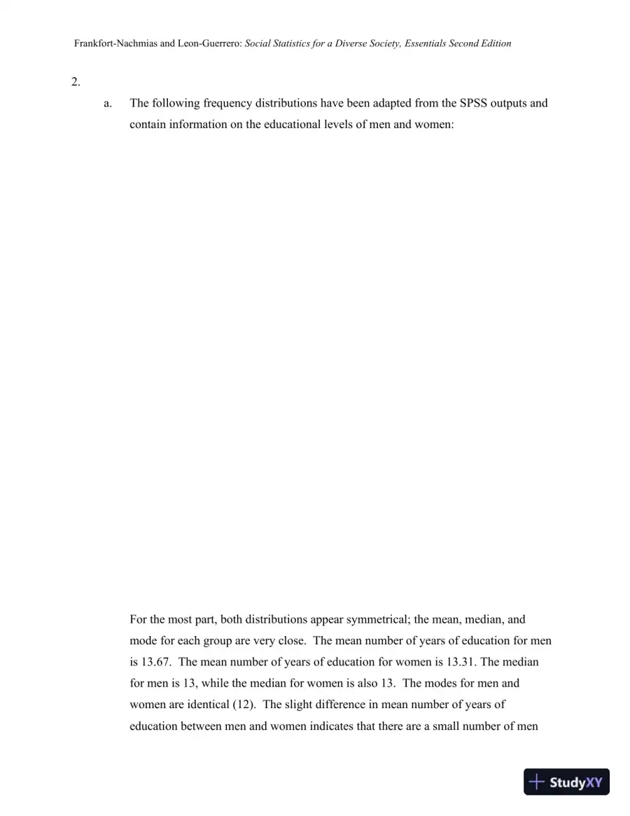 Essentials of Social Statistics for a Diverse Society Second Edition Solution Manual, page 22