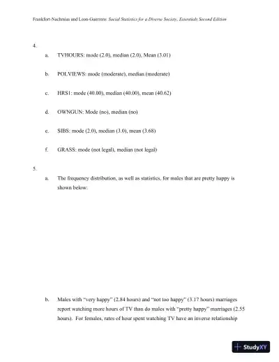 Essentials of Social Statistics for a Diverse Society Second Edition Solution Manual - Page 24 preview image