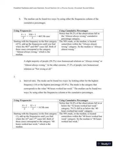 Essentials of Social Statistics for a Diverse Society Second Edition Solution Manual - Page 26 preview image