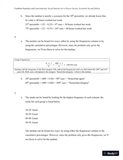 Essentials of Social Statistics for a Diverse Society Second Edition Solution Manual - Page 27 preview image