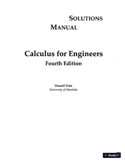 Solution Manual for Calculus for Engineers, 4th Edition - Page 1 preview image