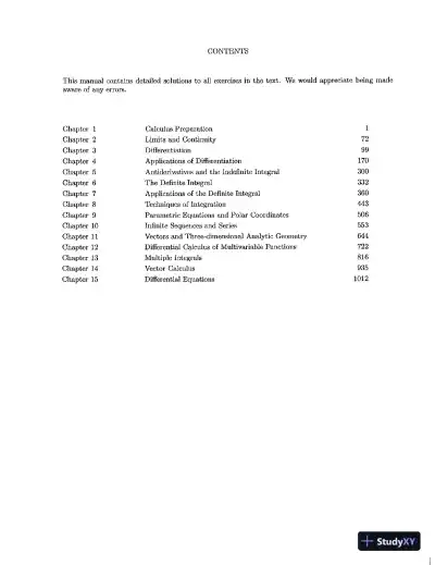 Solution Manual for Calculus for Engineers, 4th Edition - Page 3 preview image