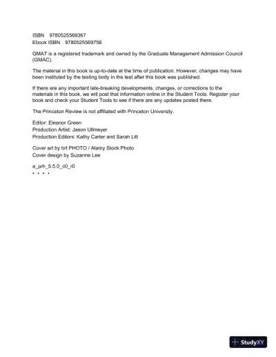 Princeton Review GMAT Premium Prep, 2021: 6 Computer-Adaptive Practice Tests + Review and Techniques (2020) - Page 5 preview image