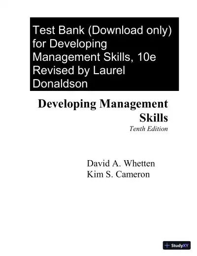 Test Bank for Developing Management Skills, 10th Edition - Page 1 preview image