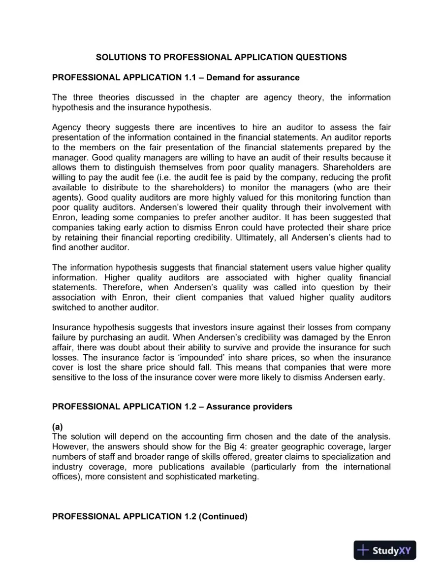 Auditing : A Practical Approach, 2nd Canadian Edition Solution Manual, page 11