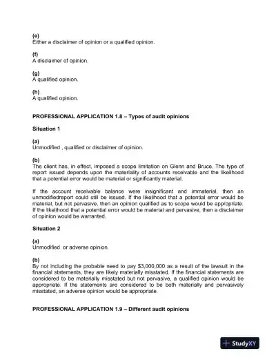 Auditing : A Practical Approach, 2nd Canadian Edition Solution Manual - Page 15 preview image