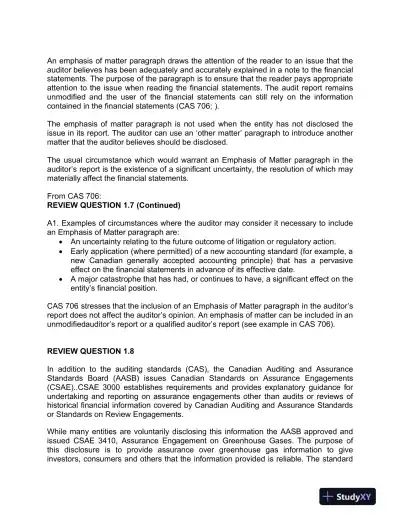 Auditing : A Practical Approach, 2nd Canadian Edition Solution Manual - Page 7 preview image