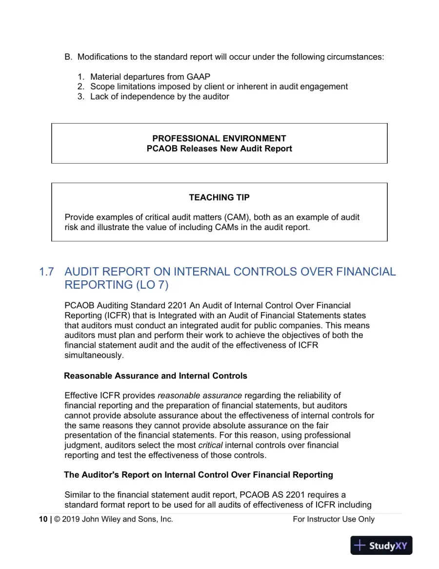 Lecture Notes For Auditing: A Practical Approach with Data Analytics, 1st Edition, page 11