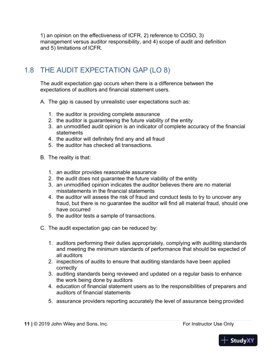 Lecture Notes For Auditing: A Practical Approach with Data Analytics, 1st Edition, page 12